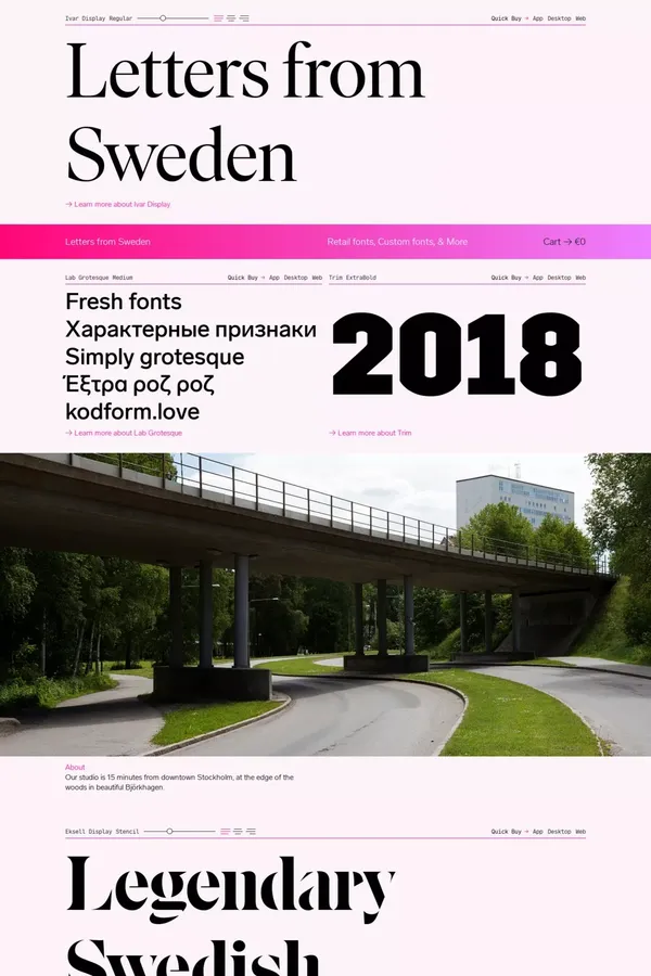 Letters from Sweden - Ecommerce design inspiration