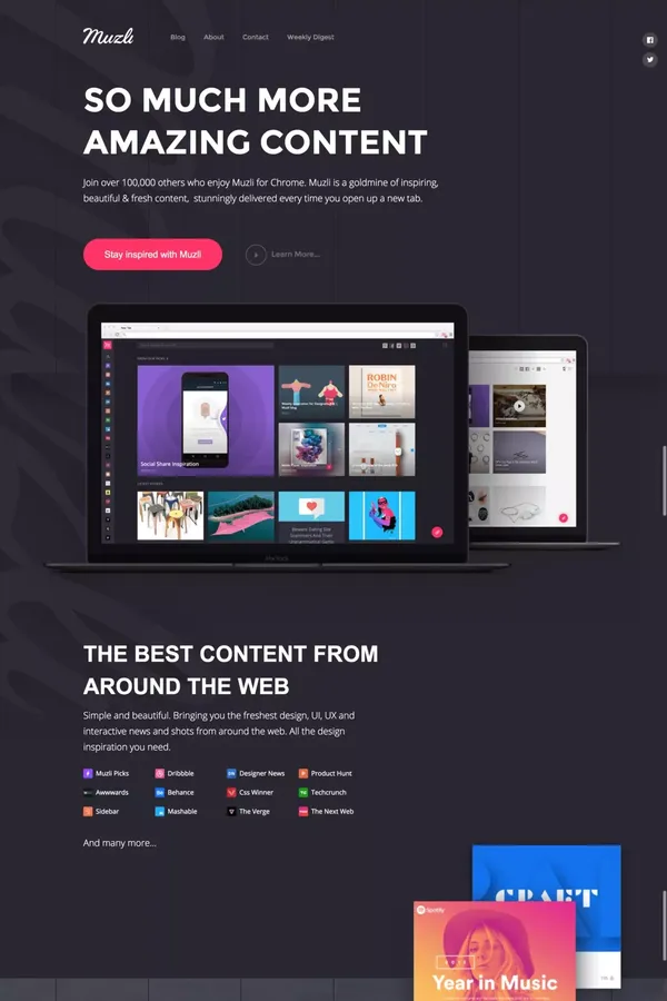 Muzli Design Inspiration - Landing design inspiration