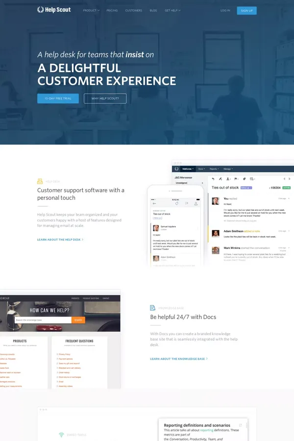 Help Desk Software by Help Scout - Landing design inspiration