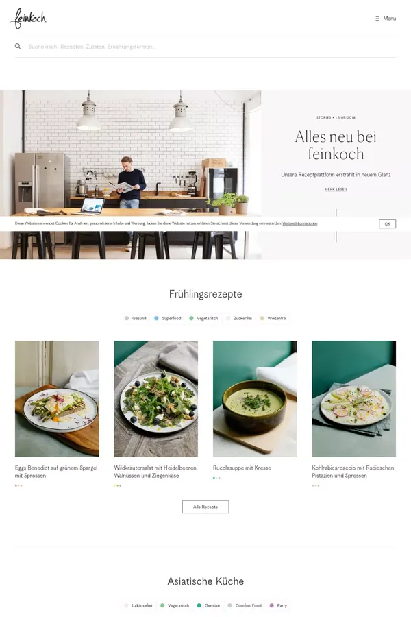 Feinkoch - wir bringen dich zum kochen - Blog design inspiration