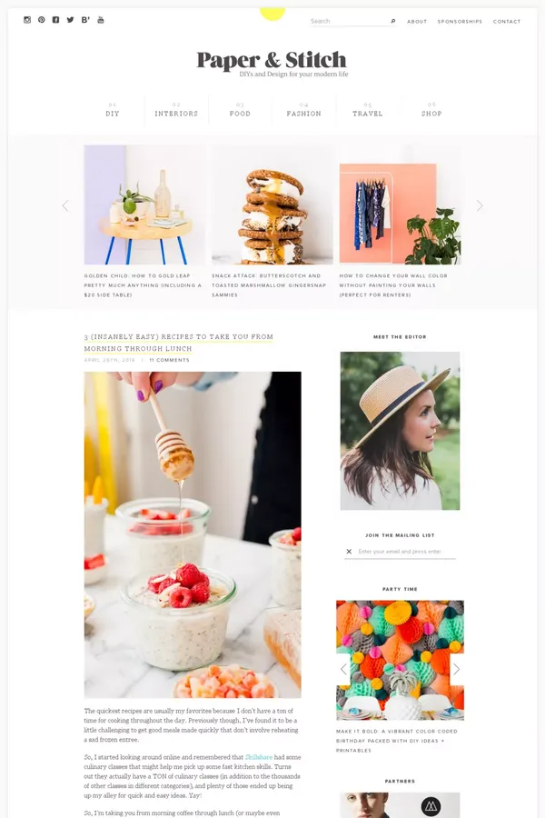 Paper and Stitch - Inspiration for your DIY life - Blog design inspiration