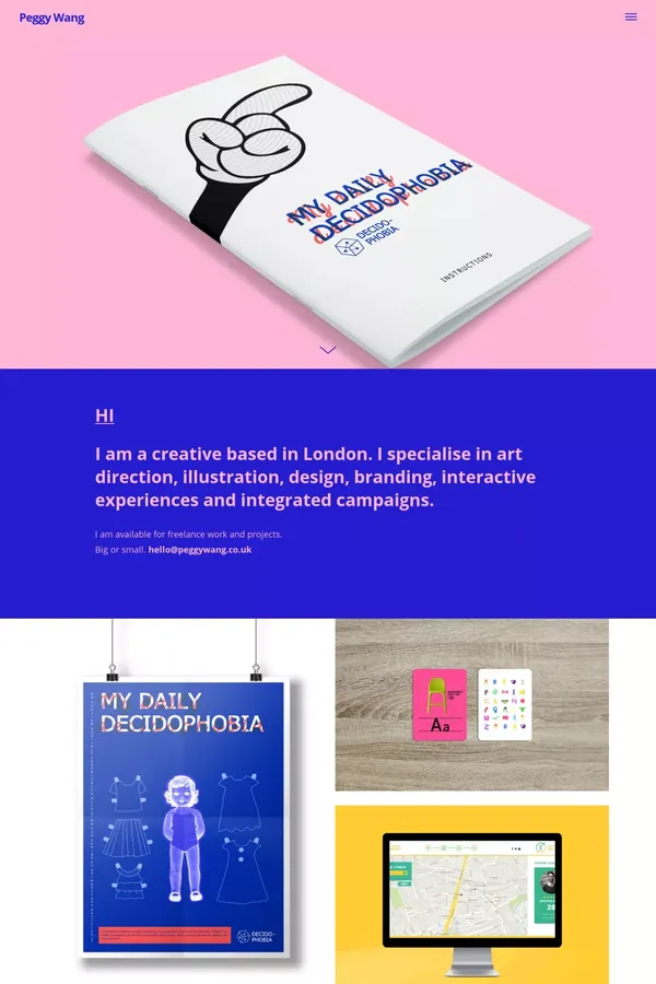 Peggy Wang - Portfolio design inspiration