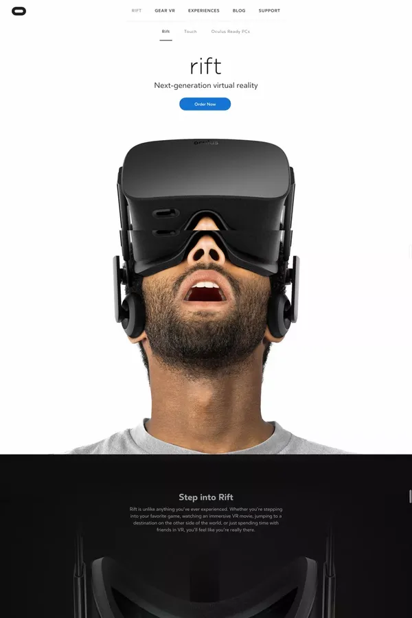 Oculus Rift | Oculus - Landing design inspiration