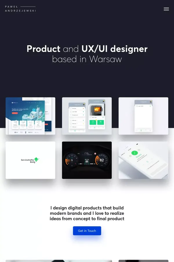 Pawel Andrzejewski – Portfolio - website design inspiration