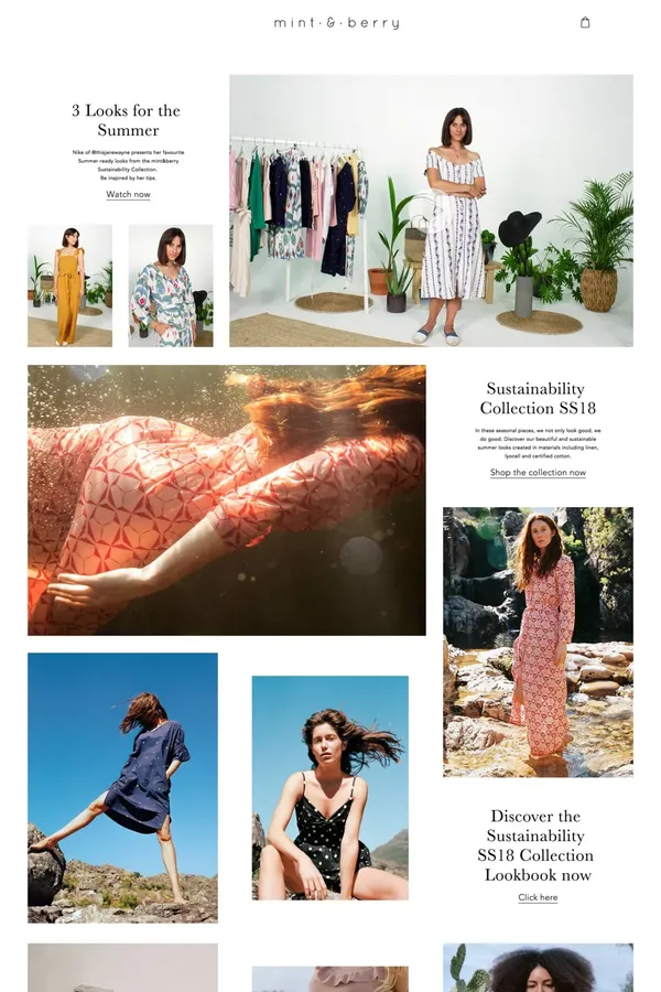Women's Fashion - Clothing, Shoes, Accessories | mint&berry - Ecommerce design inspiration