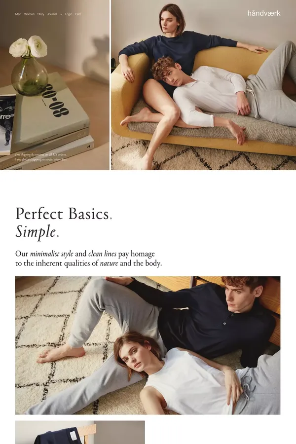 håndværk | Perfect Basics. - Ecommerce design inspiration