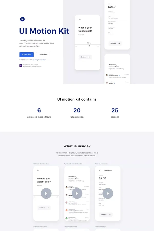 UI Motion Kit - Landing design inspiration