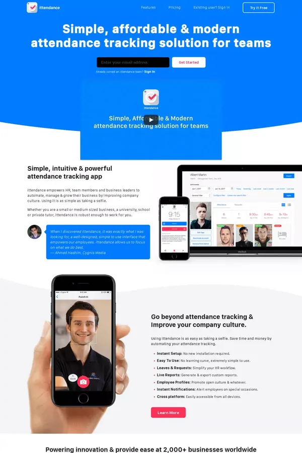Home | Ittendance - website design inspiration