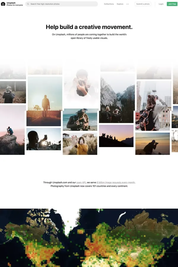 Work at Unsplash - Other design inspiration