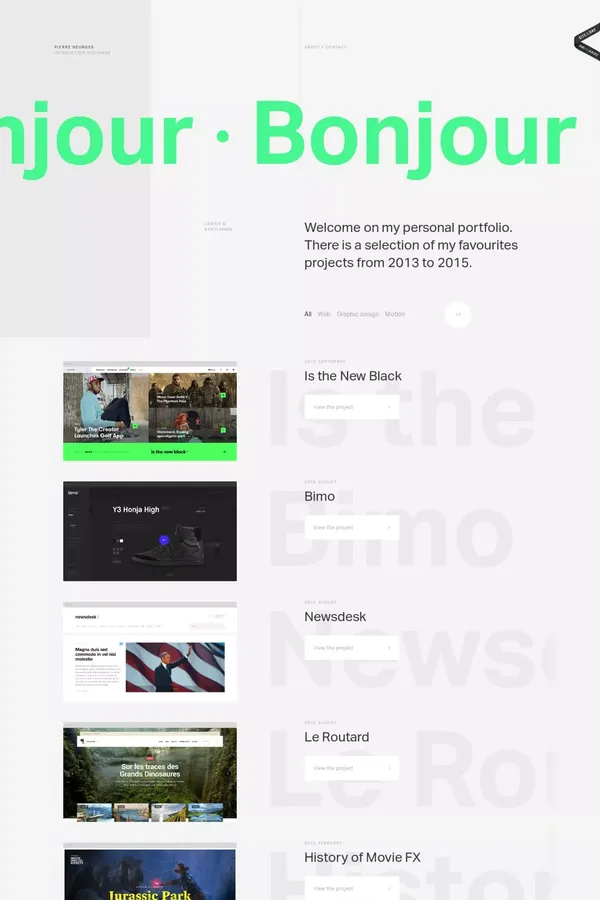 Nerval / Pierre Georges, interaction designer. - Portfolio design inspiration