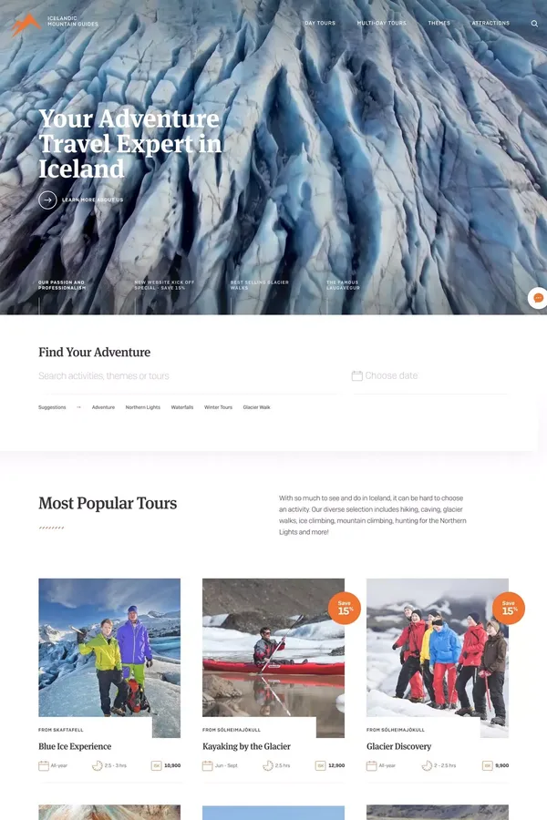 Icelandic Mountain Guides - Your Adventure Expert in Iceland - Portfolio design inspiration