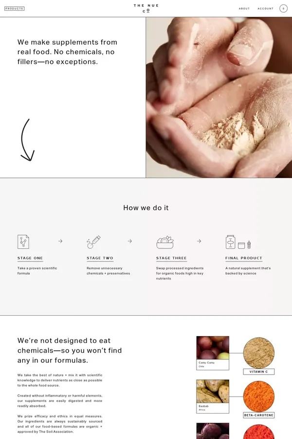 About                  – The Nue Co. - Ecommerce design inspiration
