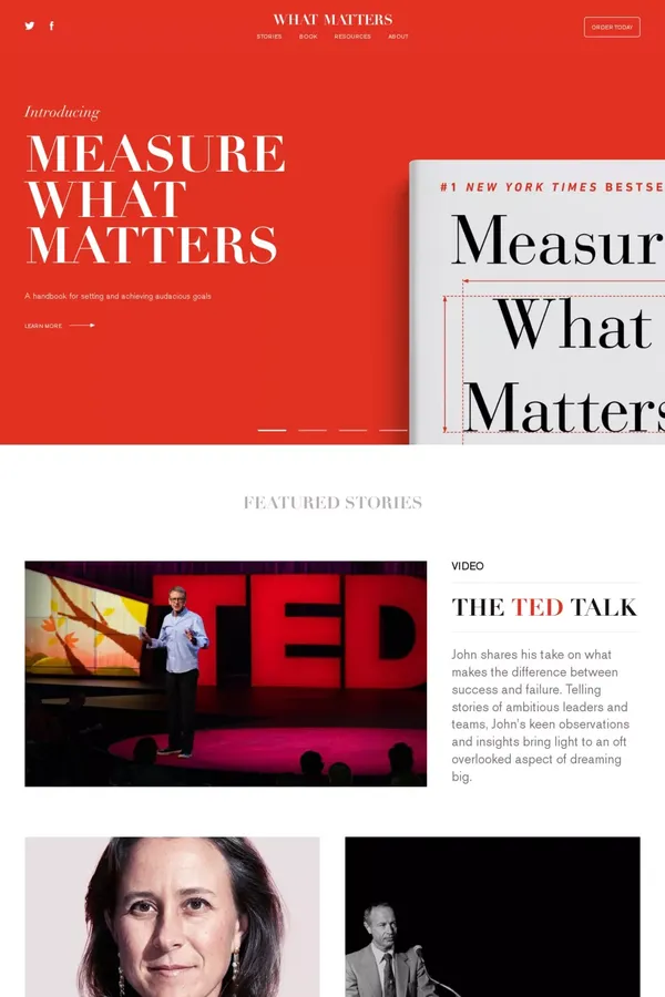 Introducing Measure What Matters by John Doerr - Blog design inspiration