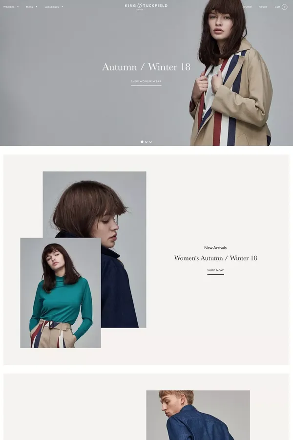 King & Tuckfield | Home - Ecommerce design inspiration