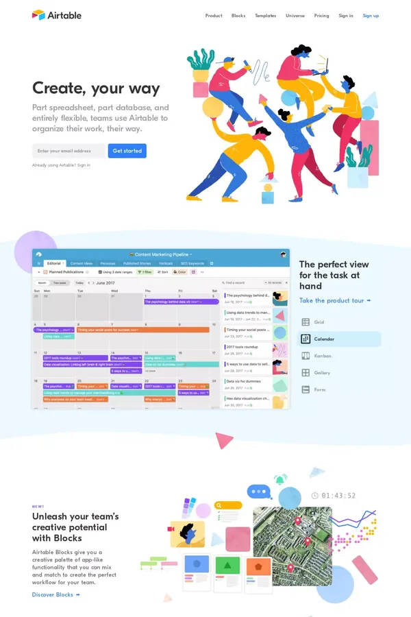 Airtable - Landing design inspiration