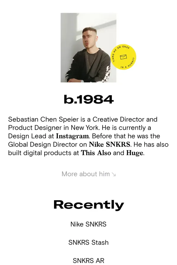Sebastian Speier - Portfolio design inspiration