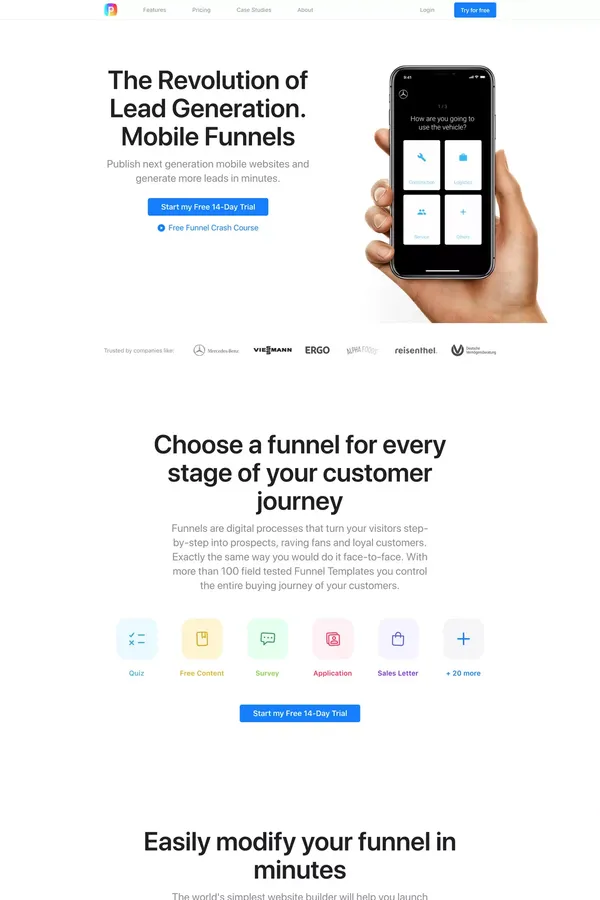 Perspective Funnels - Landing design inspiration