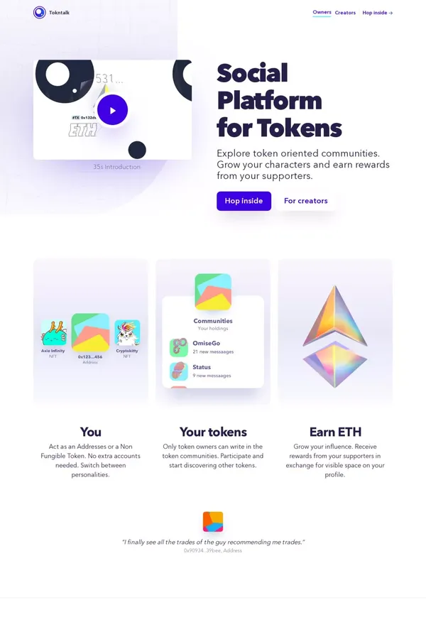 Tok'n'Talk - website design inspiration