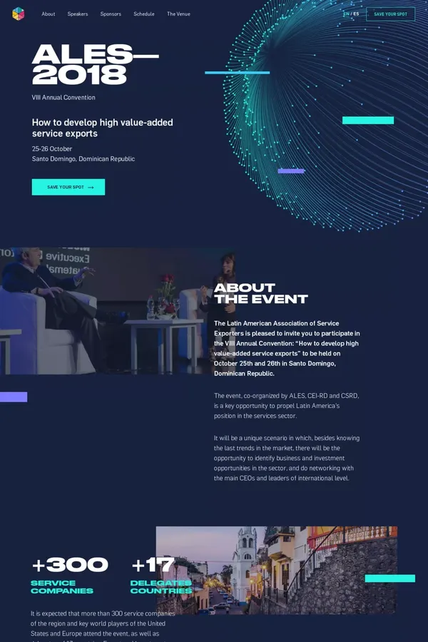 ALES VIII Annual Convention - website design inspiration