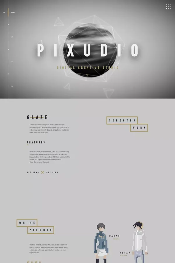 Pixudio - We only make good stuff - Portfolio design inspiration