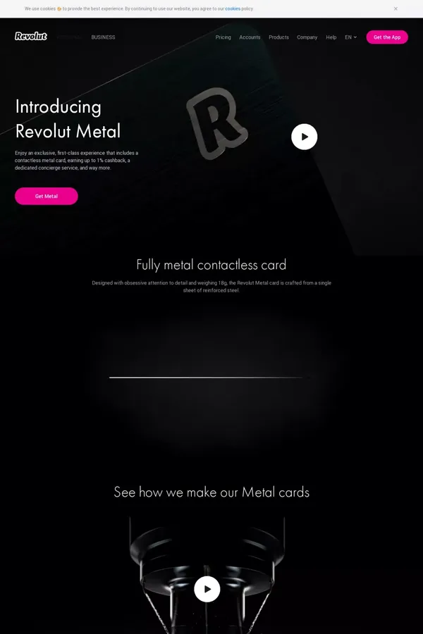 Metal | Revolut - Landing design inspiration