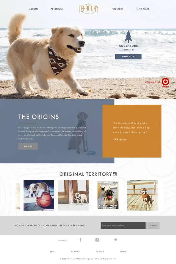 Territory | Territory Dog Collection - Landing design inspiration