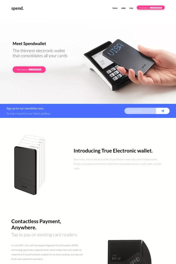 Spend - Landing design inspiration