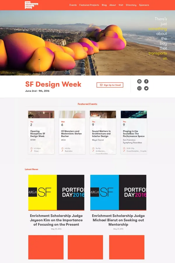 San Francisco Design Week - Landing design inspiration
