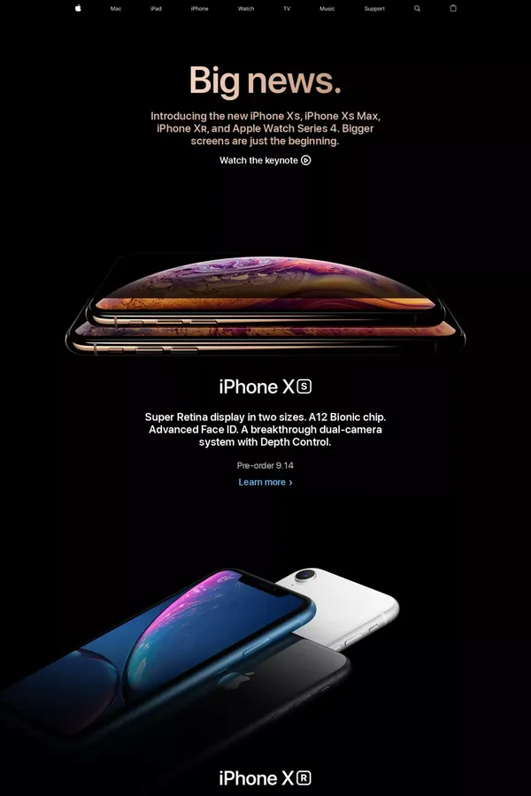 Apple - Landing design inspiration