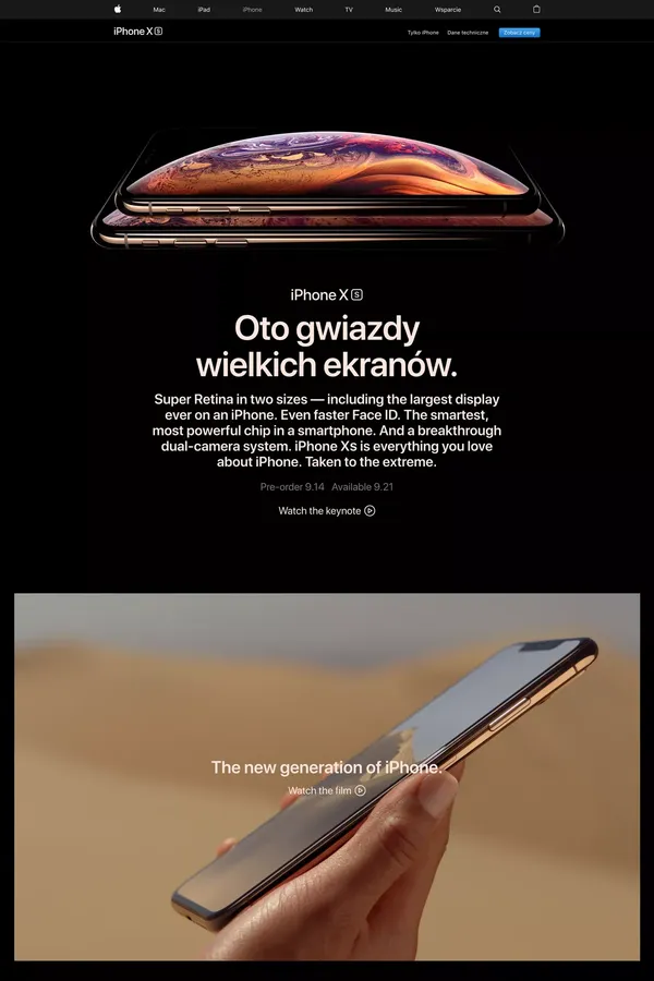 iPhone XS - Apple - Landing design inspiration