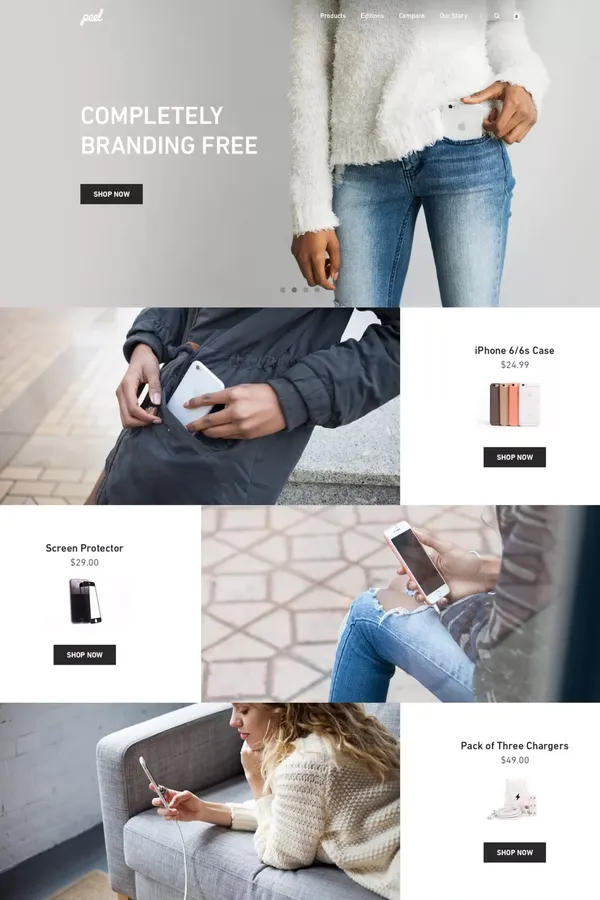 Peel - Super Thin iPhone Cases - Landing design inspiration