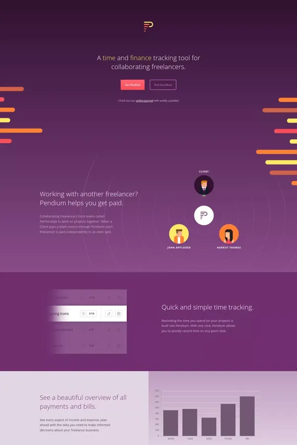 Pendium - Landing design inspiration