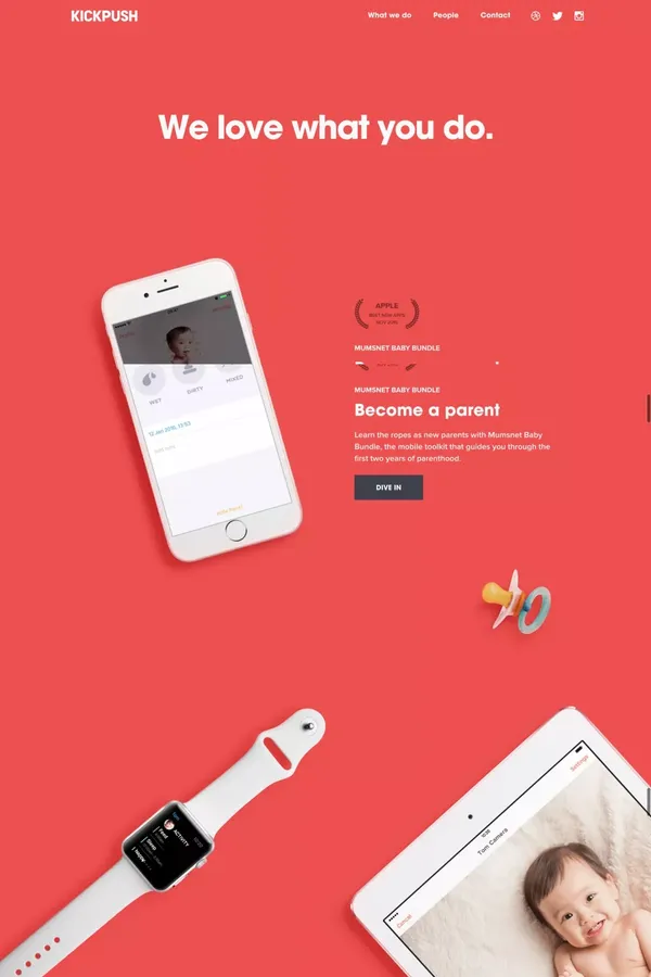 Kickpush | Product design studio - Portfolio design inspiration
