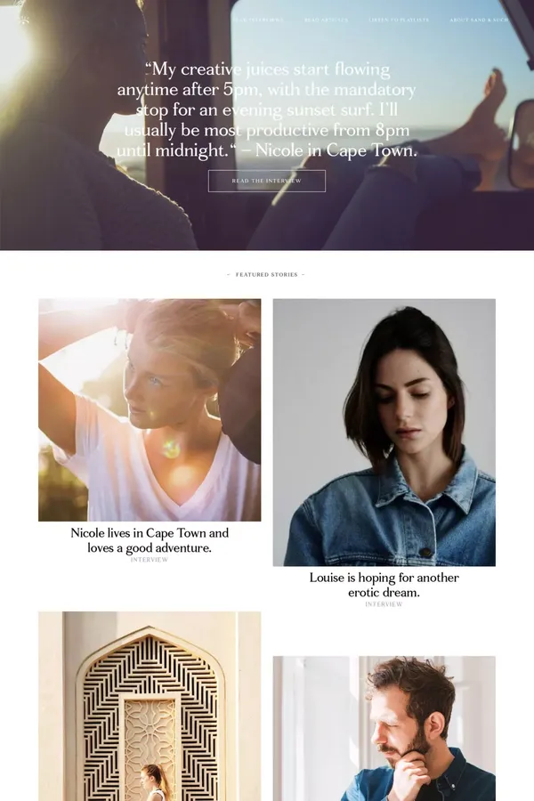 Sand & Such - Blog design inspiration
