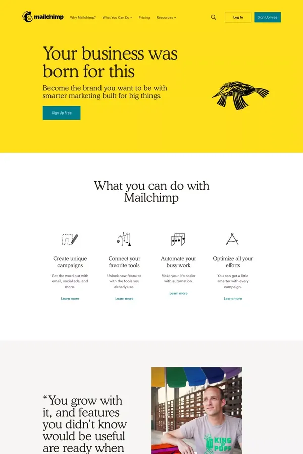 Marketing Platform for Small Businesses | Mailchimp - Landing design inspiration