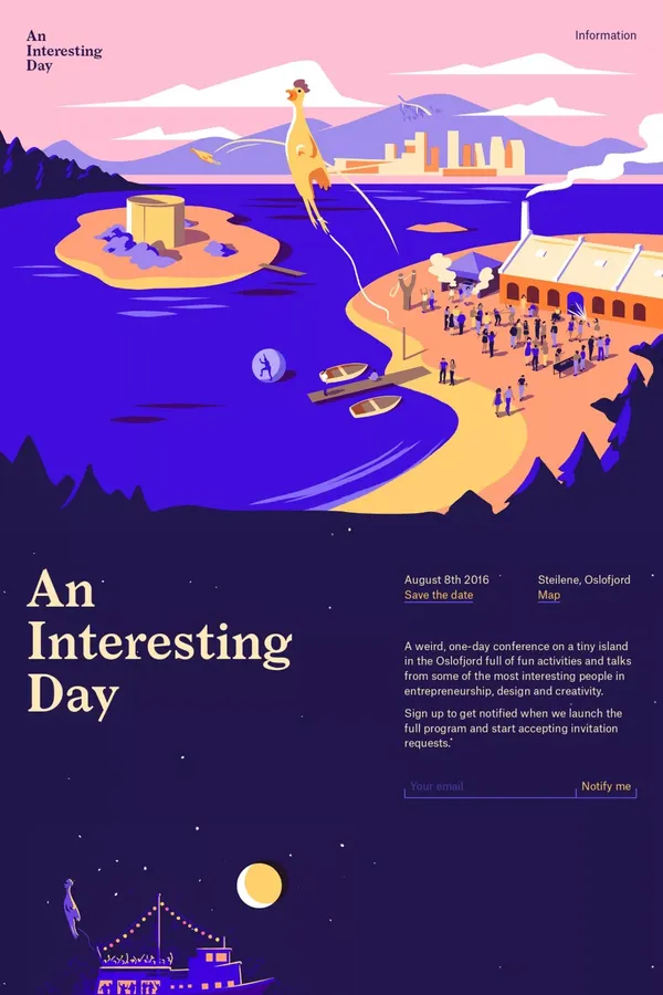 An Interesting Day - Landing design inspiration