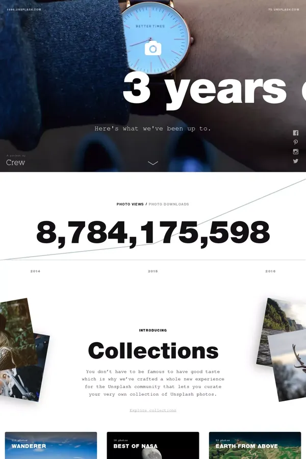 3 years of Unsplash - Other design inspiration