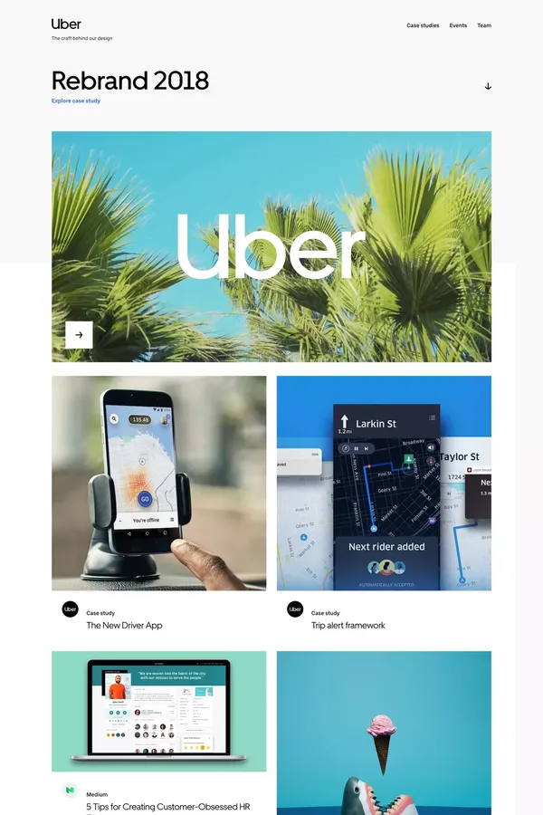 Uber Design | Get to know Design at Uber - Landing design inspiration