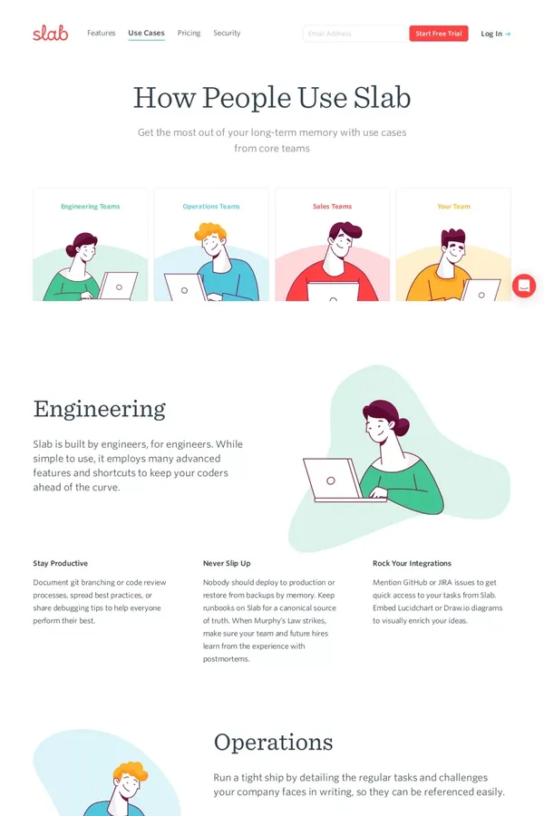 Use Cases - Slab - Landing design inspiration