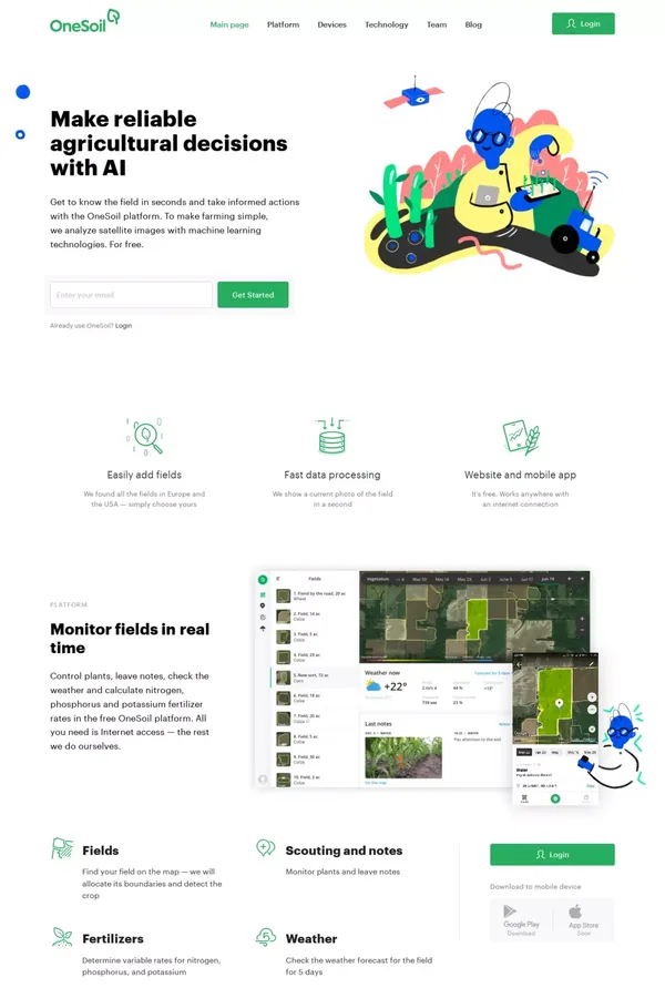OneSoil - Landing design inspiration