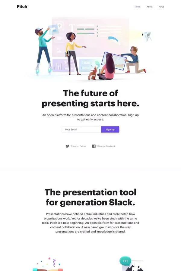 Home — Pitch - Landing design inspiration