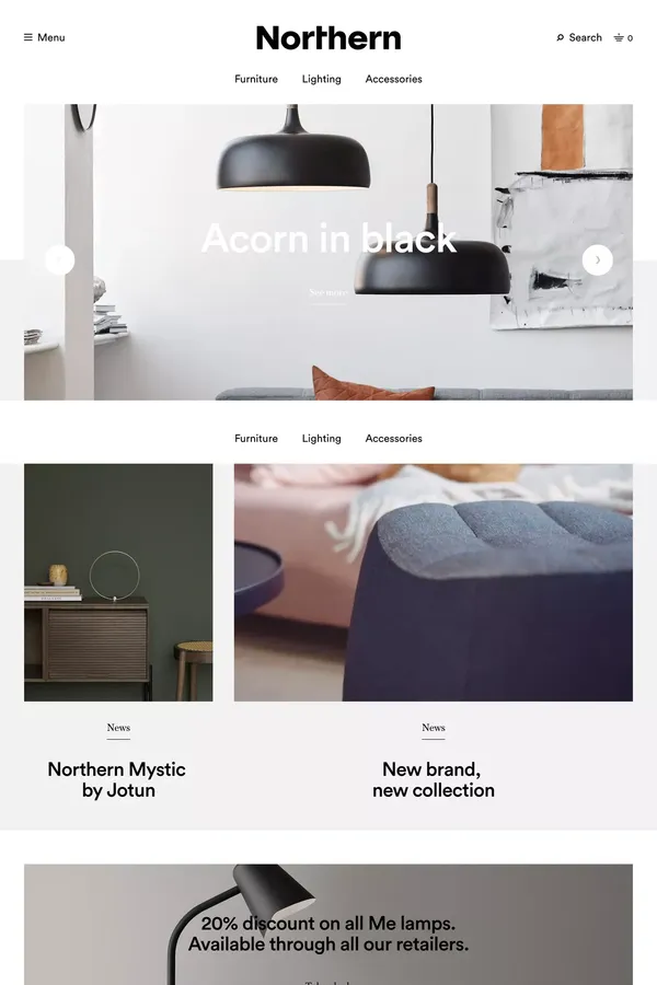 Homepage - Northern - Ecommerce design inspiration