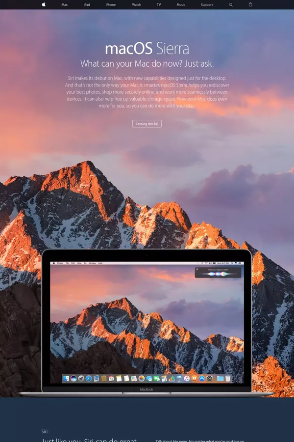 macOS - Apple - Landing design inspiration
