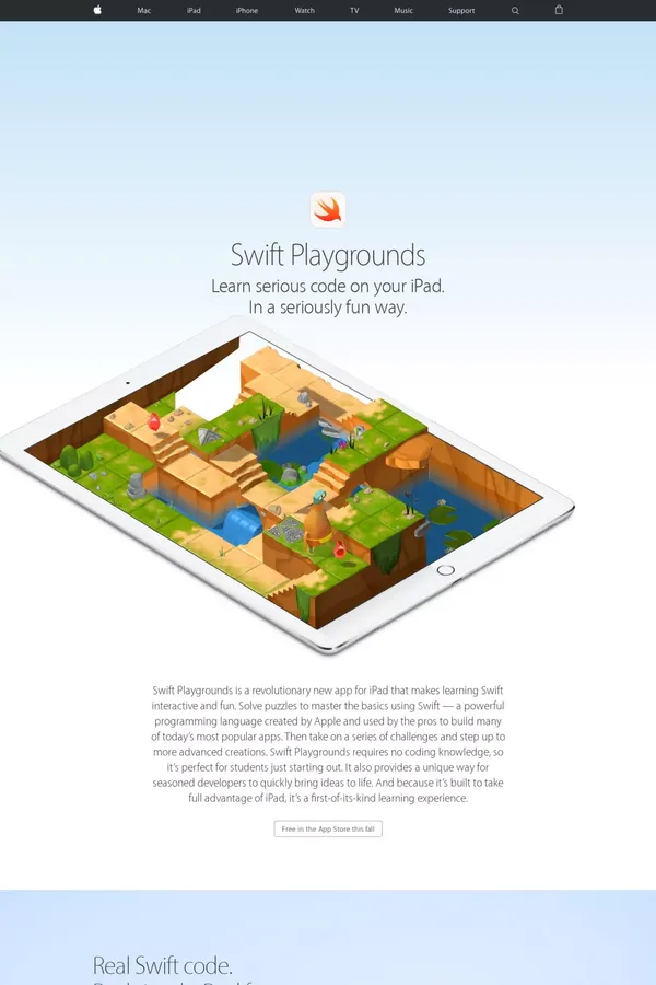 Swift Playgrounds - Apple - Landing design inspiration