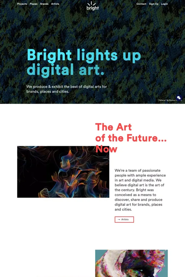 Bright - Lights up digital art - Portfolio design inspiration