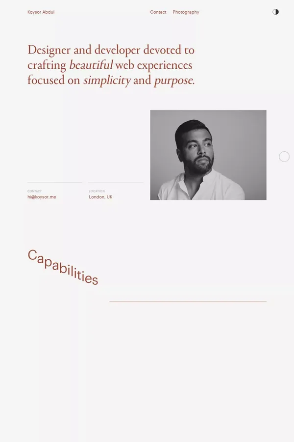 Koysor - Web Designer and Developer - Portfolio design inspiration