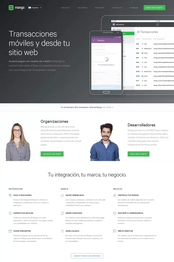 Mango - Landing design inspiration