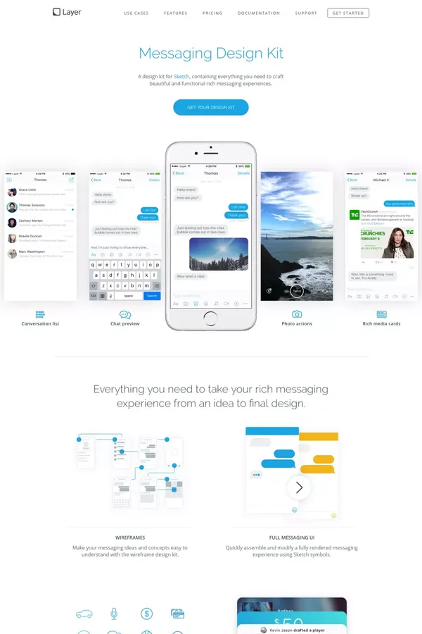 Layer - Messaging Design Kit - Landing design inspiration