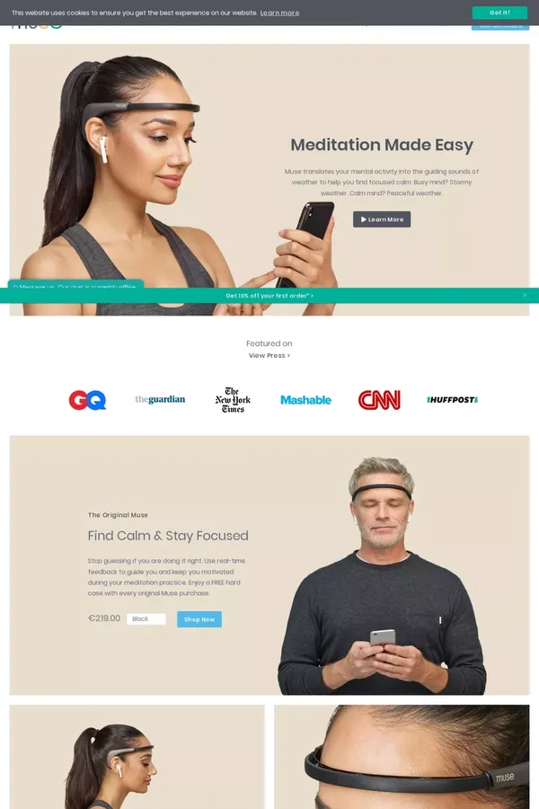 Muse™ - Meditation Made Easy - website design inspiration