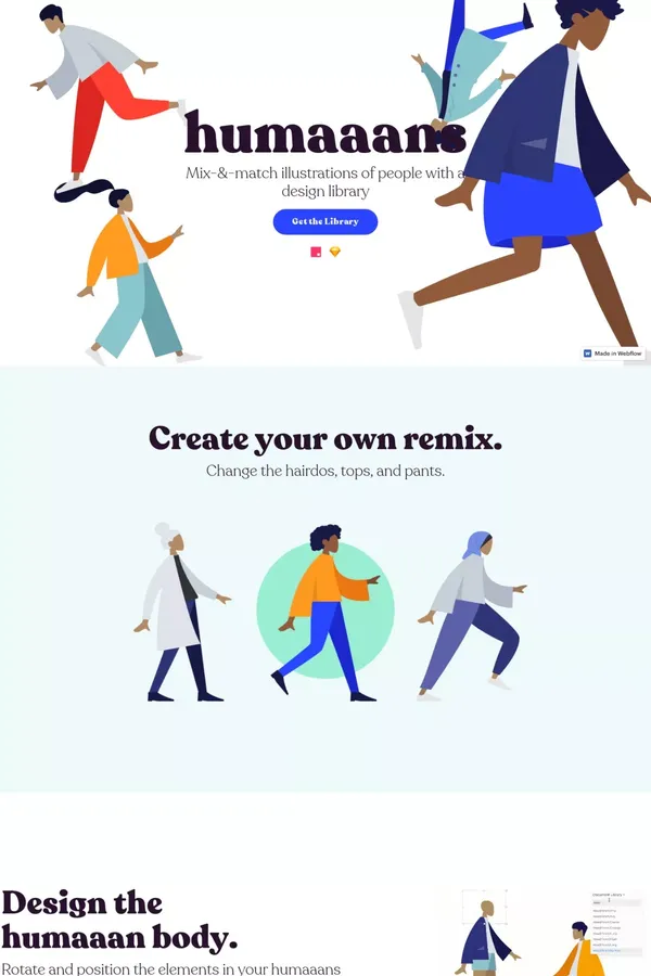 Humaaans: Mix-&-Match illustration library - Landing design inspiration